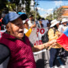 Protesters traveled from Las Naves, and across the country, to protest mining activities in their communities in front of the Constitutional Court, during a hearing to debate Decree 754 on September 18, 2023.