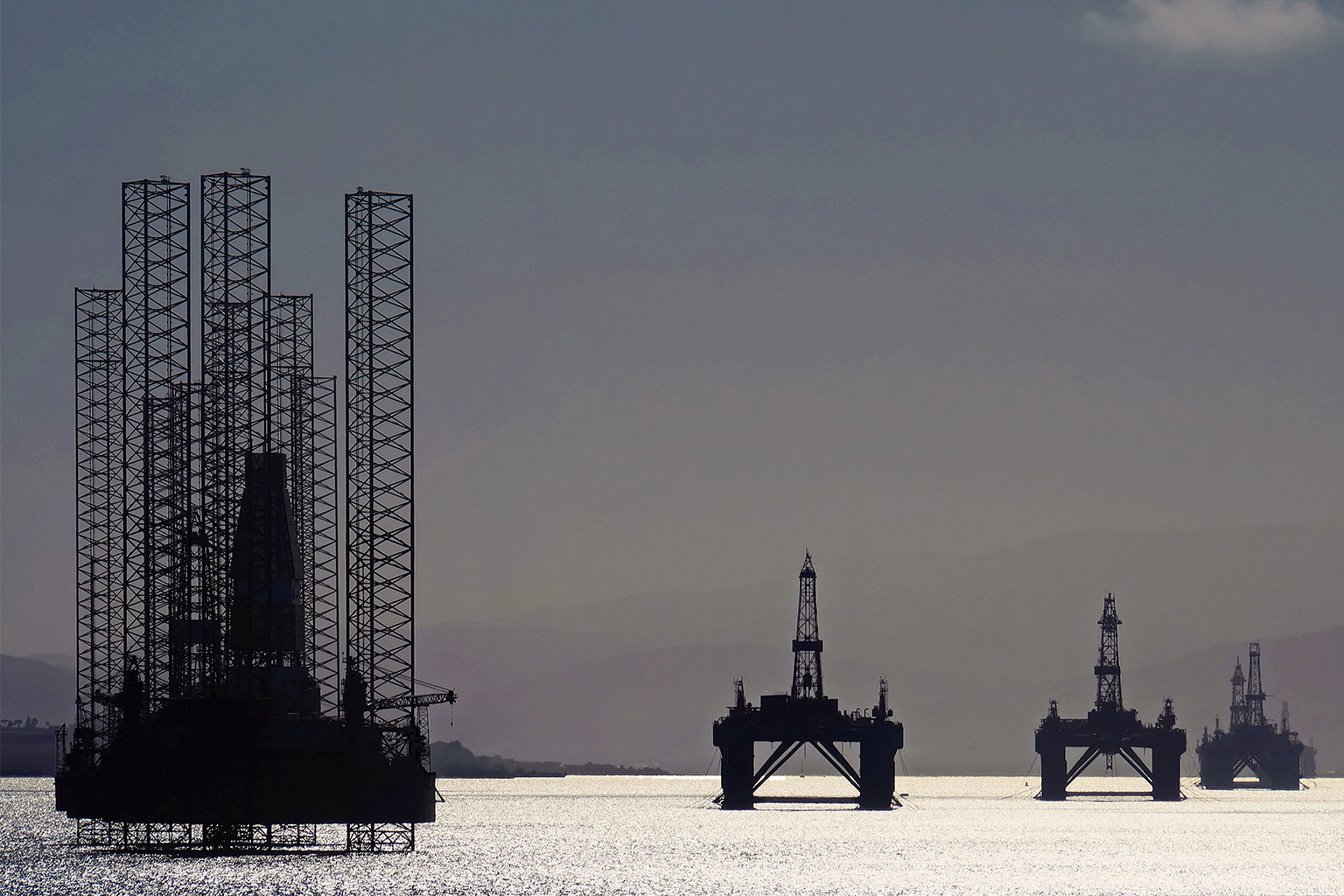 Oil terminals in the North Sea.