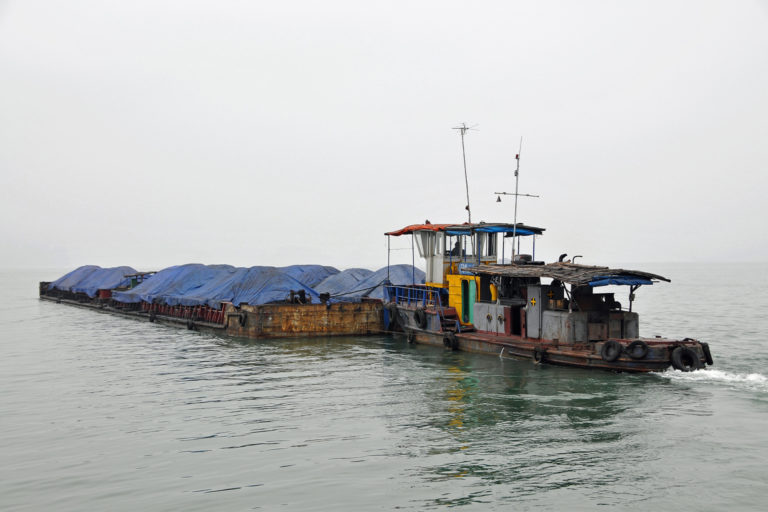 Commercial coal shipping in Vietnam.