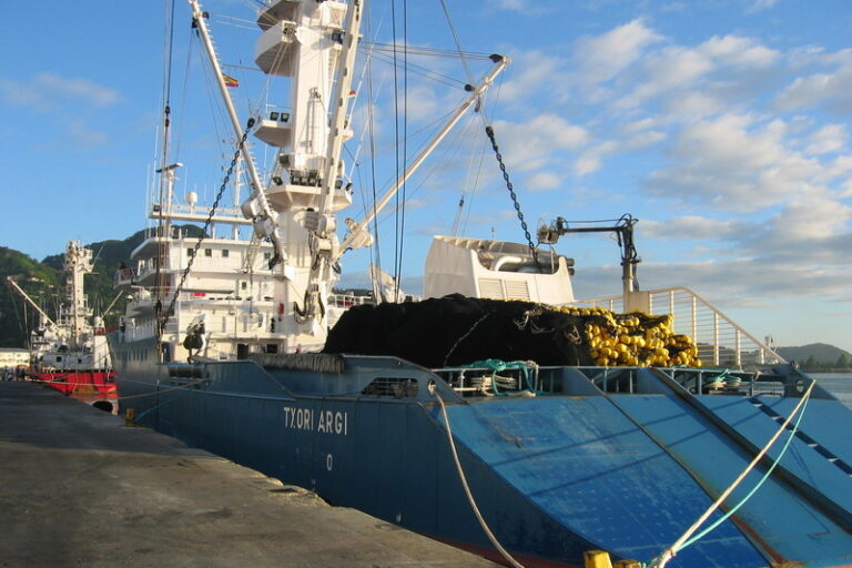The Txori Argi fishing trawler in port.