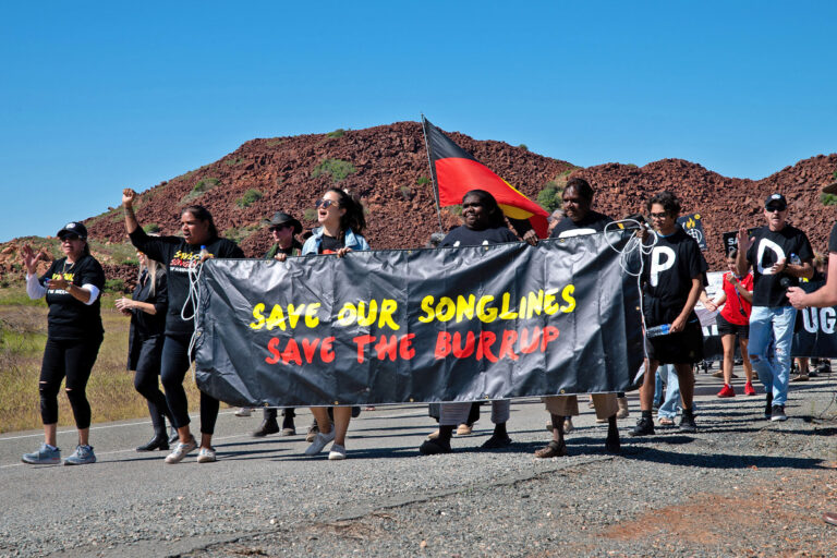 A group of Murujuga custodians formed the group Save Our Songlines to stop the future destruction of rock art using the law.
