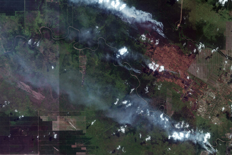 Forest and land fires in South Sumatra in Sept., 2015.